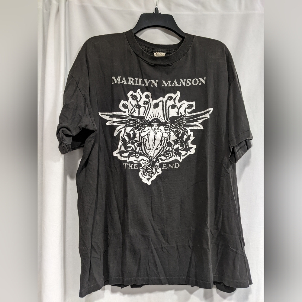 Vintage Marilyn Manson "The End" Single Stitch Band Tee XL 1990s Rare Shirt